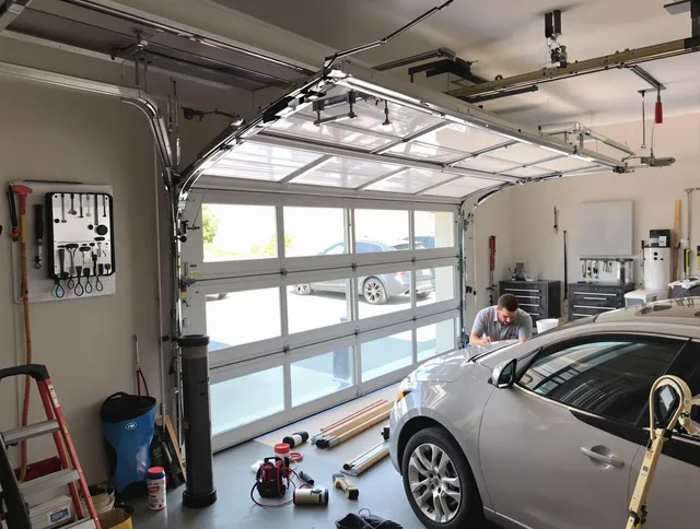 Garage door noise reduction service by Central Falls Garage Door Repair in Central Falls
