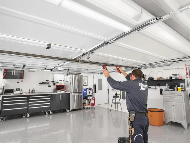 Overhead garage door repair service by Central Falls Garage Door Repair in Central Falls