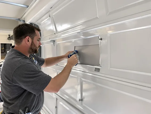 Garage door panel repair by Central Falls Garage Door Repair in Central Falls